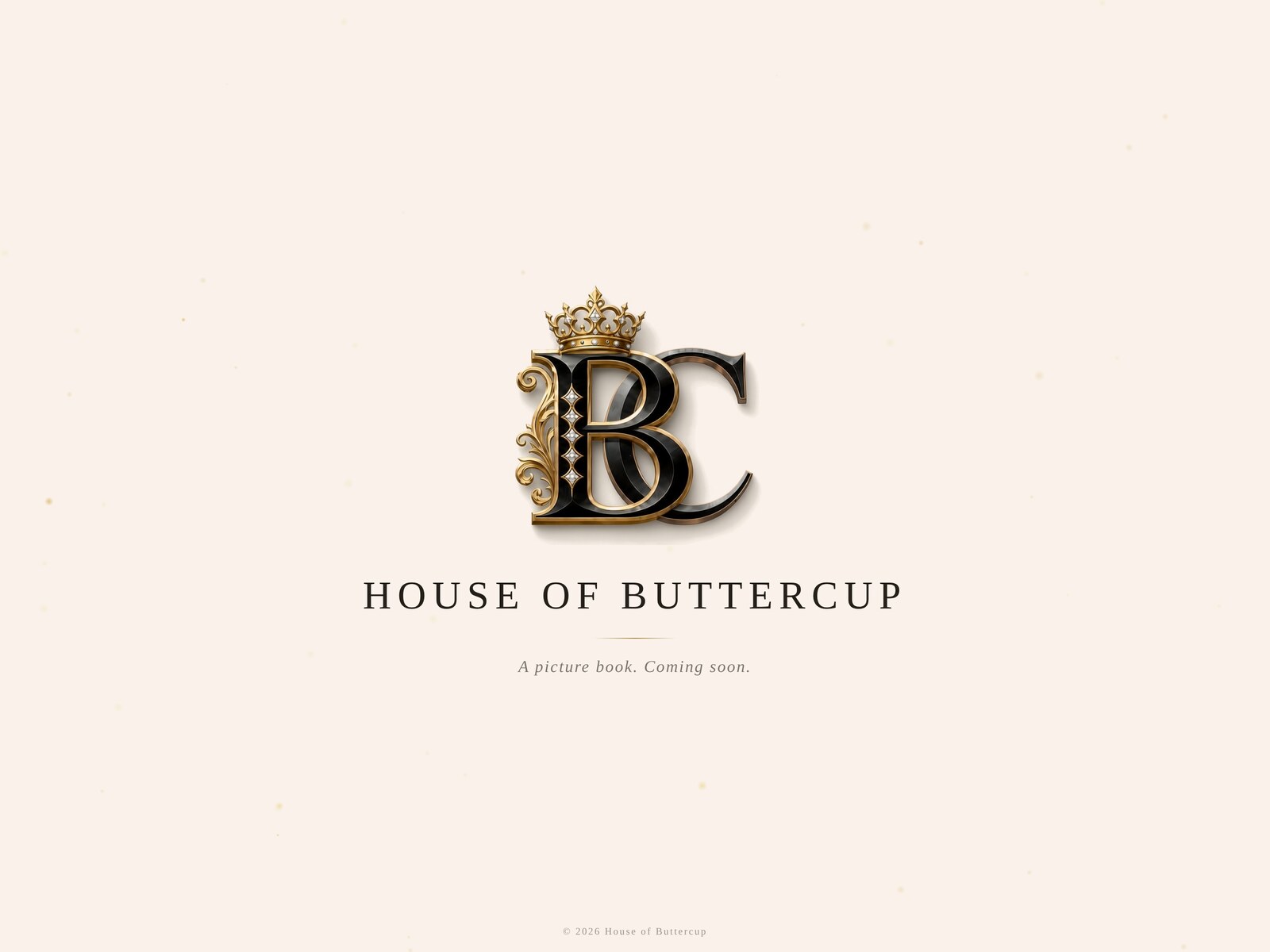 House of Buttercup landing page: the BUTTERCUP lockup on ivory